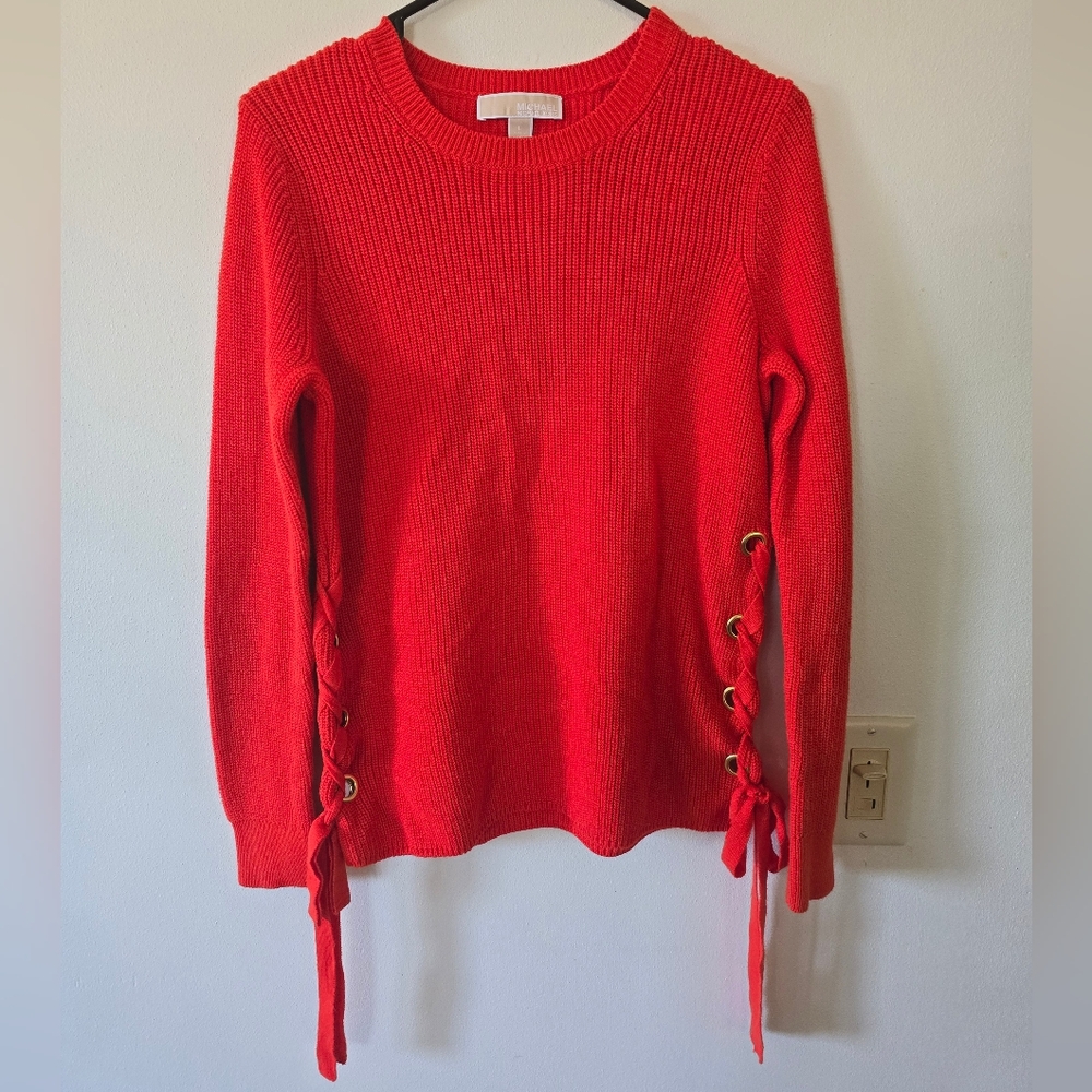 Comfy Knit Trendy Modern Bright Casual Orange Sweater